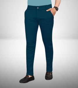 ISUEL FAB Slim Fit Men Blue Trousers