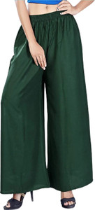 ZAVERA Flared Women Green Trousers