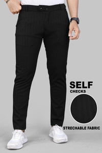 INDICLUB Regular Fit Men Black Trousers