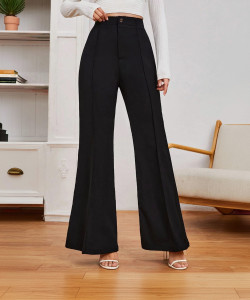 KOTTY Flared Women Black Trousers