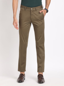TURTLE Skinny Fit Men Brown Trousers