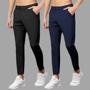 Achalnath Enterprises Slim Fit Men Black, Blue Trousers