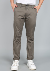 WROGN Slim Fit Men Dark Green Trousers