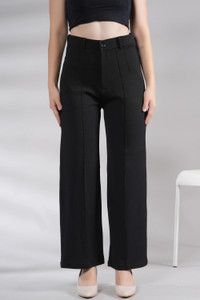 NEYSA Regular Fit Women Black Trousers