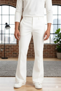 TAMITB Flared Men White Trousers