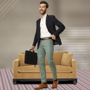 TDE Regular Fit Men Light Green Trousers