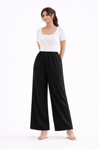 LOOKS Loose Fit Women Black Trousers