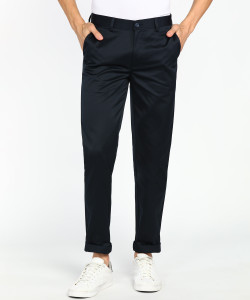 PETER ENGLAND Slim Fit Men Dark Blue Trousers