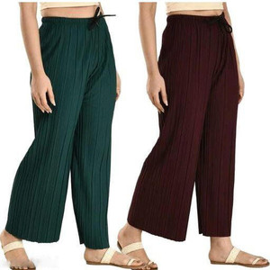 SARK FASHIONS Regular Fit Women Maroon, Green Trousers