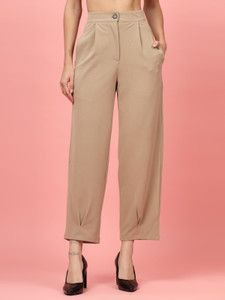 PLUSS Regular Fit Women Pink Trousers