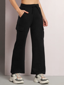 Q-Rious Flared Women Black Trousers