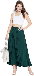 SSC EXPORT Flared Women Dark Green Trousers