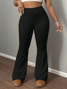 loomzy Flared Women Black Trousers
