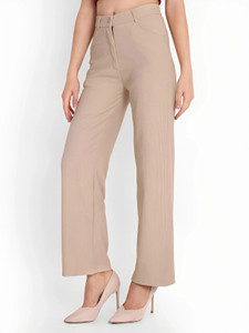 KISURA Regular Fit Women Beige Trousers
