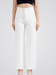 NEYSA Regular Fit Women White Trousers