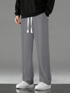 KAJARU Relaxed Men Grey Trousers