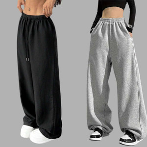SRMP TRADERS Loose Fit Women Black, Grey Trousers