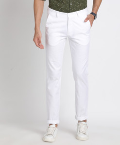 TURTLE Skinny Fit Men White Trousers
