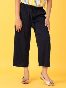 V-MART Regular Fit Girls Dark Blue Trousers