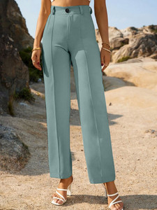 FUBACK Regular Fit Women Light Green Trousers