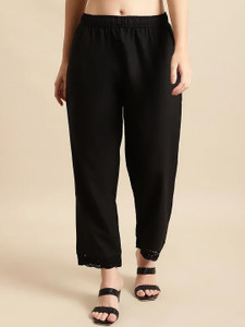 KBZ Regular Fit Women Black Trousers