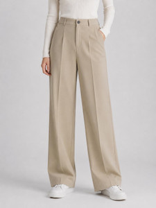 Trend Level Loose Fit, Flared Women Beige Trousers