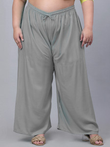 Trend Level Flared Women Grey Trousers