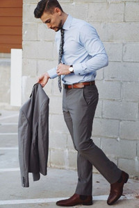 AXOLOTL Regular Fit Men Grey Trousers