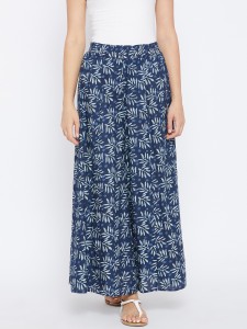PANIT Flared Women Blue Trousers
