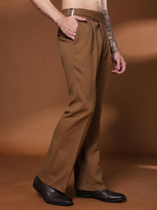 VIVA TRENDZ Flared Men Brown Trousers