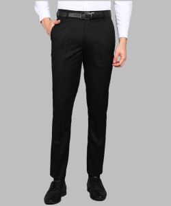 PROVOGUE Slim Fit Men Black Trousers