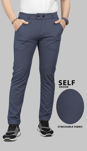 COMBRAIDED Straight Fit Men Grey Trousers