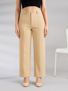 NEYSA Regular Fit Women Beige Trousers