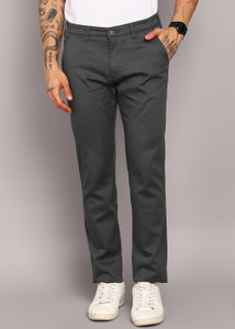 INTEGRITI Slim Fit Men Grey Trousers
