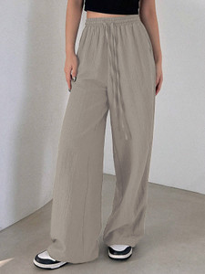 Leriya Fashion Regular Fit Women Grey Trousers