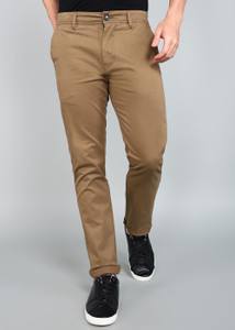 WROGN Slim Fit Men Beige Trousers