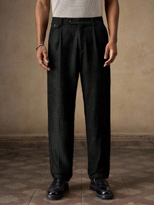 POSHAX Regular Fit Men Black Trousers