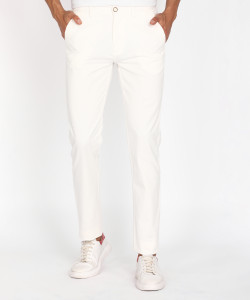 PETER ENGLAND Skinny Fit Men White Trousers