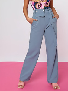 KOTTY Straight Fit Women Blue Trousers