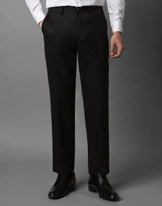 LOUIS PHILIPPE Regular Fit Men Black Trousers