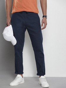 The Indian Garage Co. Slim Fit Men Blue Trousers