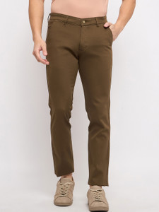 DUKE Slim Fit Men Khaki Trousers