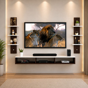 RusticAura Modern Designer TV Unit Engineered Wood TV Entertainment Unit