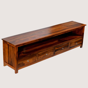 BR SOLID WOOD Sheesham Wood Four Drawer Solid Wood TV Entertainment Unit