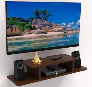HIba handicrafts Durable Wooden Set Top Box Holder | 24 Inch | Brown Finish Engineered Wood TV Entertainment Unit