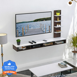 BLUEWUD Primax TV Unit with Storage Shelves for Decor Display Upto 50 Inches Engineered Wood TV Entertainment Unit