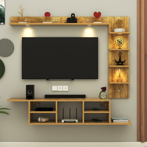 ANIKAA LED Light TV Unit TV Stand Engineered Wood TV Entertainment Unit