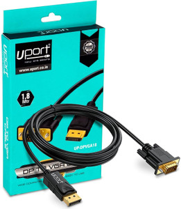 UPort  TV-out Cable 1.8 M DisplayPort to VGA Cable Adapter Cord Male to Male HD Video 1080P for TV