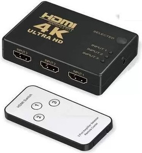 Mak World  TV-out Cable 3 Port HDMI Switch Box Switcher 3 in 1 Out, Supports 3D 1080P