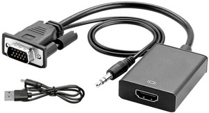 microware  TV-out Cable VGA Interface Laptop, PC to HDMI Monitor or Projector Converter with Audio